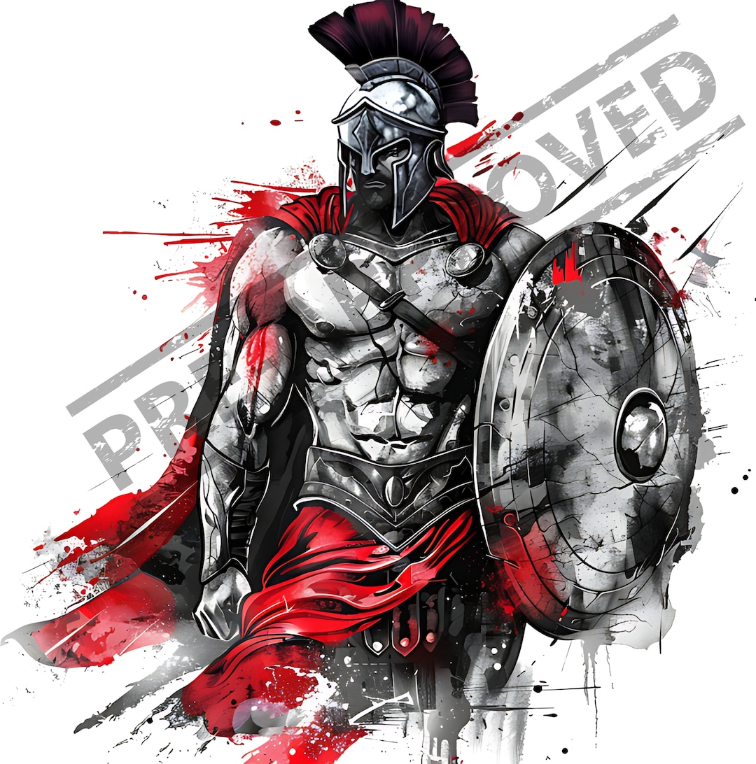 Spartan Warrior Tattoo Design | High Resolution 4K | Watercolor Art ...