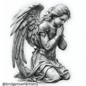 Angel  | Tattoo Design | T-Shirt Decal  | Canvas Art |  SVG Print | Poster | Wall Art| Clipart | PNG| Illustration | iPhone Wallpaper