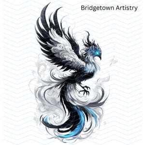 Phoenix Bird | Tattoo Design | High Resolution PNG | Canvas Art | Printable SVG Template | Clip Art | T-Shirt Decal | Digital Download Image