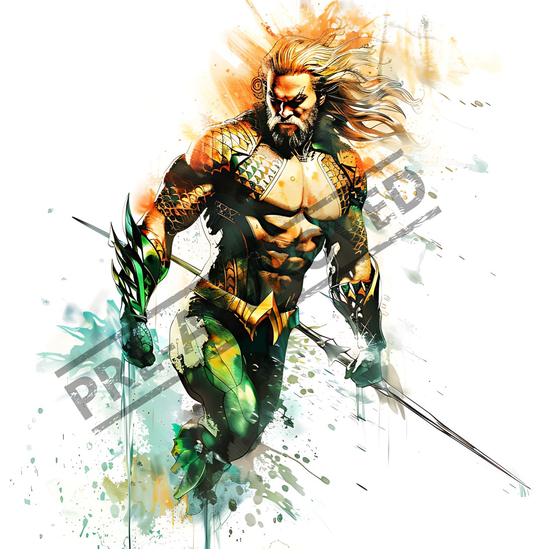 Aquaman Tattoo Design High Resolution 4K Canvas Art Printable SVG File ...
