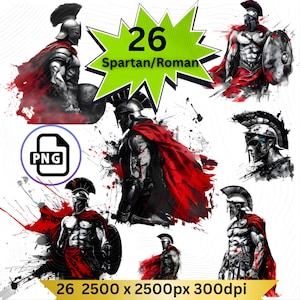 26 Spartan-Roman | Tattoo Design | BUNDLE SALE | High Resolution  | Canvas Art | PNG | iPhone Wallpaper | Wall Art | Clipart | T-Shirt Decal