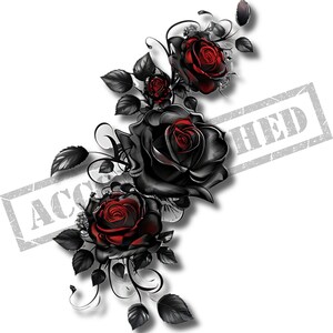 Rosen 3D Tattoo Design | T-Shirt Aufkleber | PNG transparenter Hintergrund | Leinwand Kunst | Druckbare SVG-Vorlage | PNG | iPhone Hintergrund | Clip-Kunst