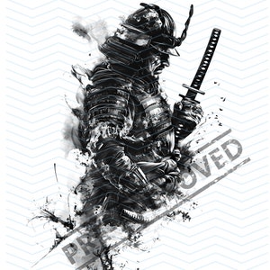 Samurai Warrior Tattoo Design | High Resolution 4K | iphone wallpaper| Canvas Art | Printable SVG Tattoo Stencil Included| Instant Download