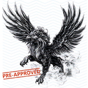 Griffon | Conception de tatouage | Art sur toile | Pochoir SVG imprimable | Art mural | Sticker chemise | Clipart | Téléchargement numérique | PNG | Mythique |