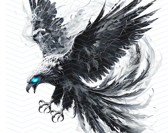 Phoenix Tattoo Design |300DPI | Canvas Art | Printable SVG Stencil | PNG | Clip Art| Digital Download | JPEG| T-Shirt Decal | Template