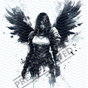 Angel Armor Tattoo Design | High Resolution 4K | Canvas Art | Printable SVG File Included| Digital Download | PNG File