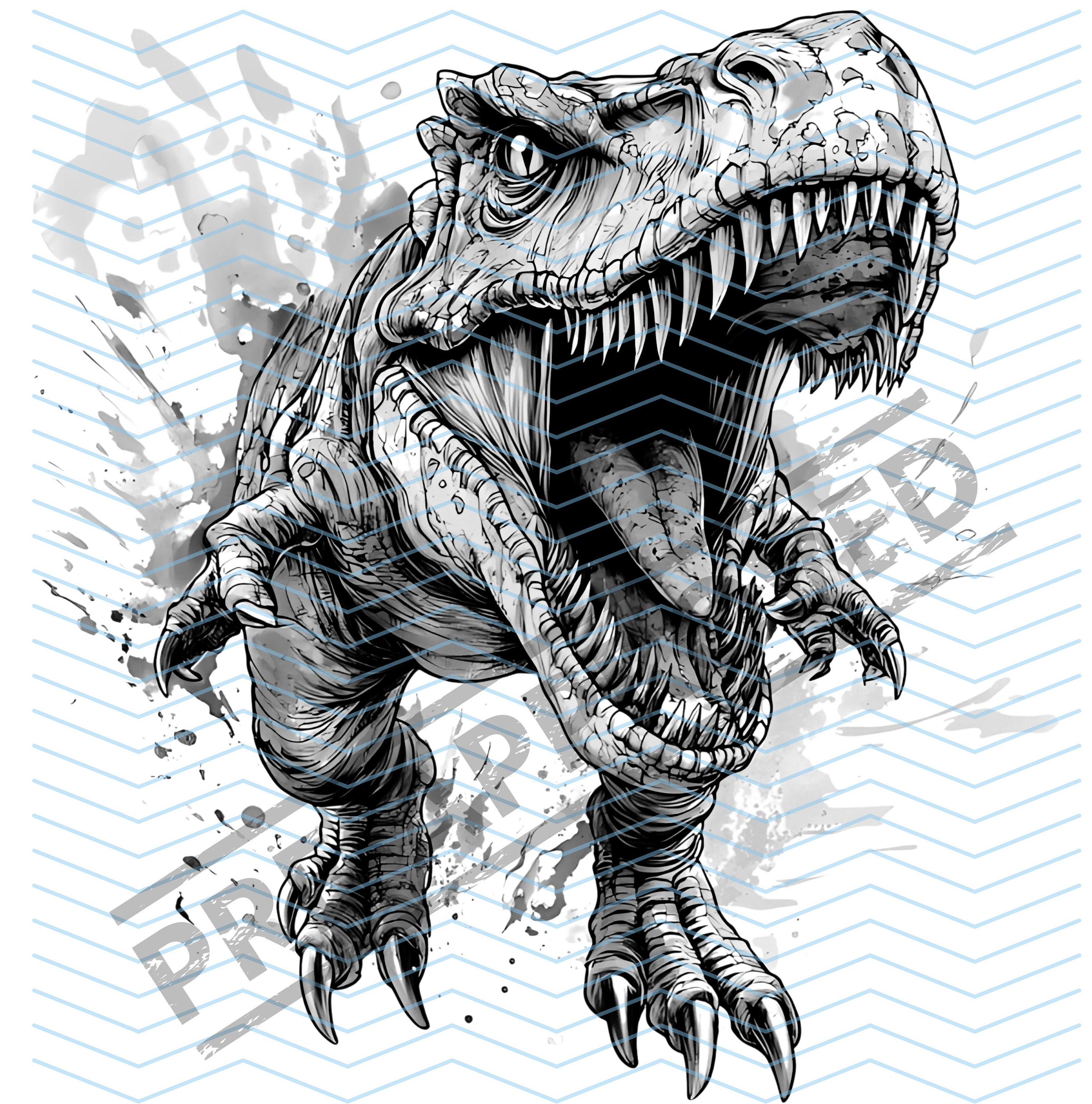 T-Rex | タトゥー デザイン | デジタル アート | 3D | 印刷可能な SVG