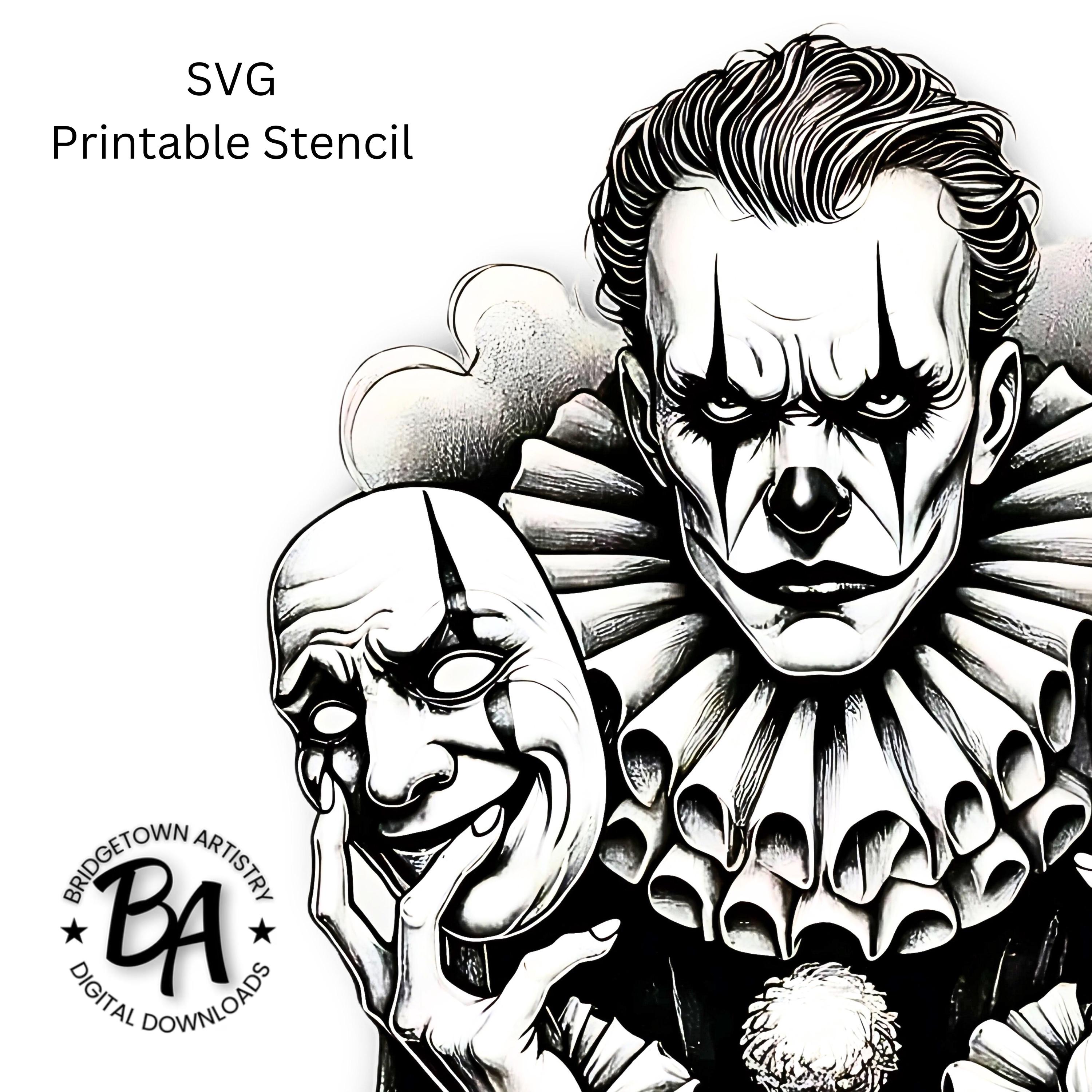 Clown Comedy and Tragedy Masks Tattoo Design | Canvas Art | Clip Art ...