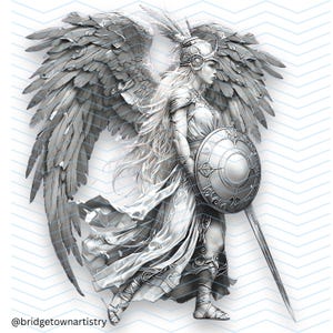 Valkyrie Tattoo Design | Norse Art | Canvas Art | Clip Art Image |  Printable SVG File Included | PNG| Digital Download | T-Shirt Decal