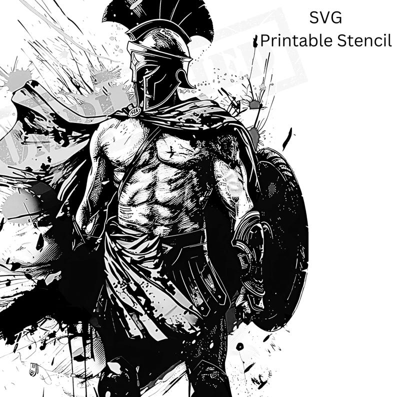 Spartan Warrior Tattoo Design | High Resolution 4K | Watercolor Art ...