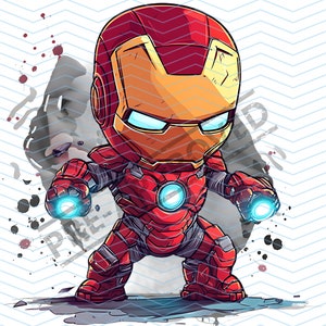 Baby Ironman Tattoo Design | High Resolution 4K | Canvas Art | Printable SVG File Included| Clip Art