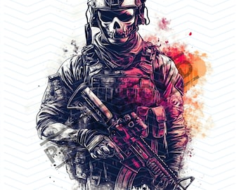 Army Tattoo Design | High Resolution 4K | Canvas Art | Printable SVG Stencil Included| Digital Art| Film Art|