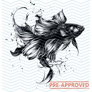 金魚 | タトゥーのデザイン | ウォールアート | iPhone の壁紙 | 印刷可能な SVG | PNG | クリップ アート | デジタル ダウンロード | 即時ダウンロード | ステンシル