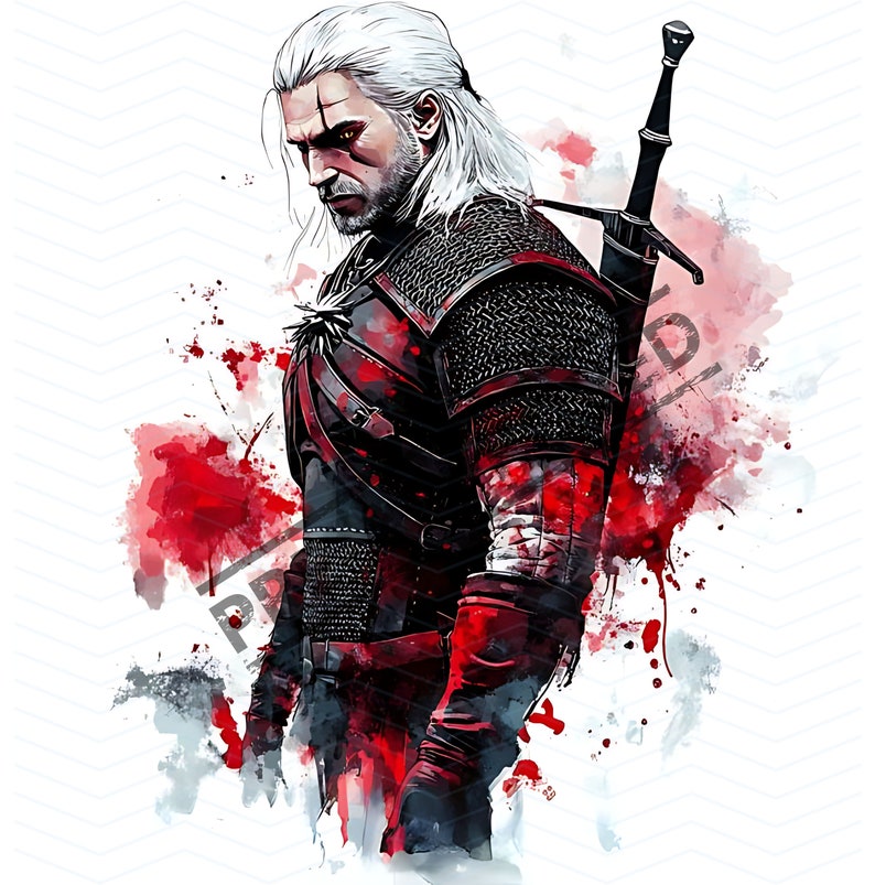 The Witcher Tattoo Design High Resolution 4K Canvas Art Printable SVG ...