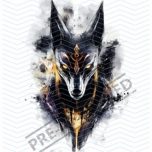 Anubis Pharaoh Tattoo Design | High Resolution 4K | Canvas Art | Printable SVG Stencil Included| Instant Download | iPhone Wallpaper