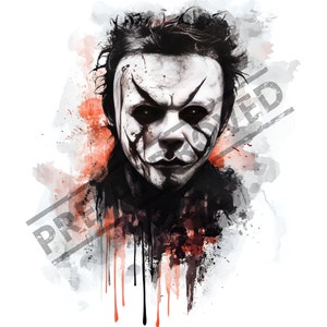 Michael Myers Tattoo Design , Halloween Film Design , Canvas Art , Printable SVG Template, Digital Download , PNG , iPhone Android Wallpaper