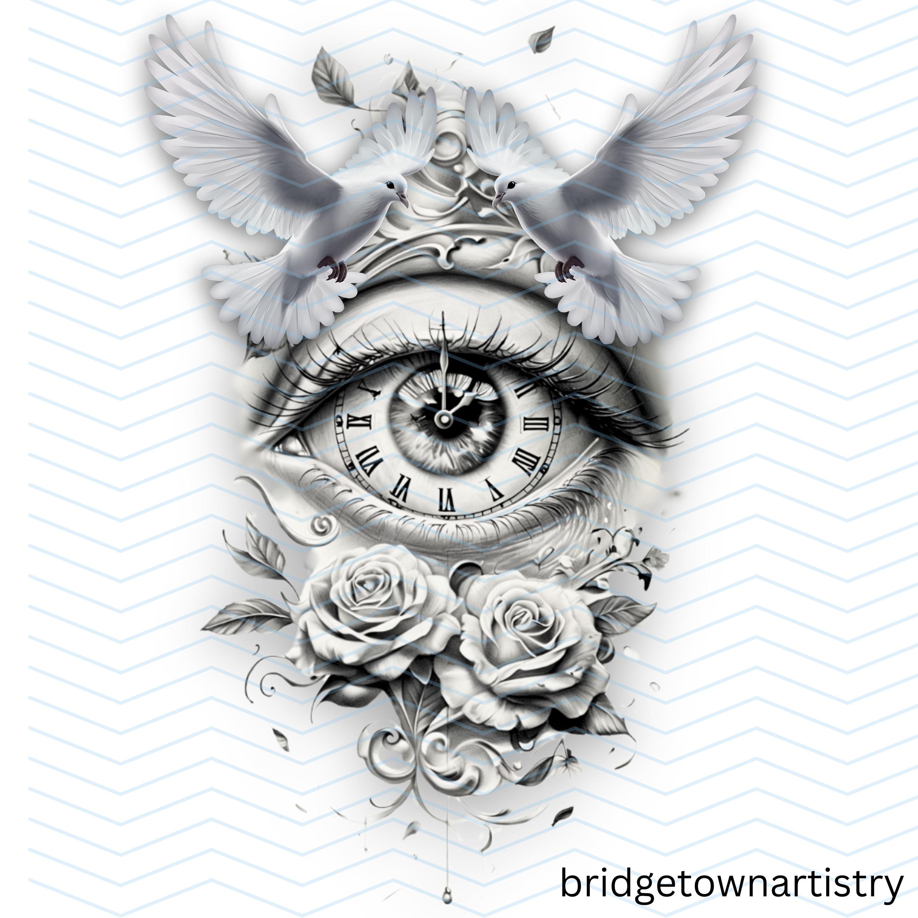 Temporary Clock Tattoo - Etsy, image size:3000x3000