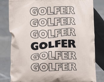 Golfer Tote Bag: Gift for Golf Professional, Golf Enthusiast Carryall, Course Clubhouse Totebag, Golfing