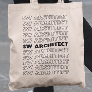 SW Architect Tote Bag: Software Architect Gift, Systems Engineer Present, Code Architecture Tech Professionals