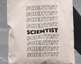 Scientist Tote Bag: Gift for Lab Researcher, STEM Professional Totebag, Science Teacher Carryall, Analyst