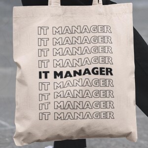 IT Manager Tote Bag: Tech Leader, Systems Administrator Canvas Carryall, Professional Information Technology Gear