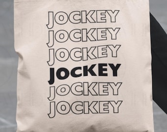 Jockey Tote Bag: Horse Racing Gift, Totebag for Equestrian Rider, Equine Enthusiast Carryall