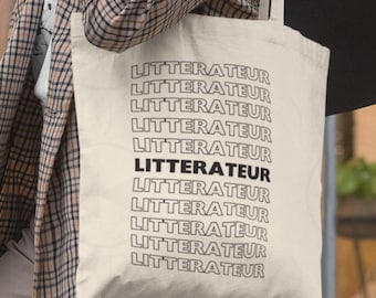 Litterateur Tote Bag: Scholarly Totebag, Writer Gift, Academic Intellectual Carryall, Novelist, Bookish, Book Lover