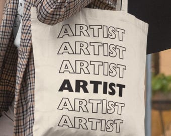 Artist Tote Bag: Art Student Graduation Present, Painter Work Totebag, Illustrator Carryall, Creative Studio