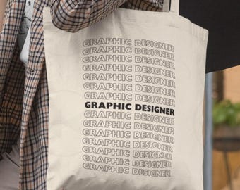 Graphic Designer Tote Bag: Graphic Artist Gift, Creative Director Present, Typography Canvas Totebag, Illustrator