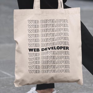 Web Developer Tote Bag: Gift for Programmer, Software Engineer, Coder, Developer Present, Tech Worker