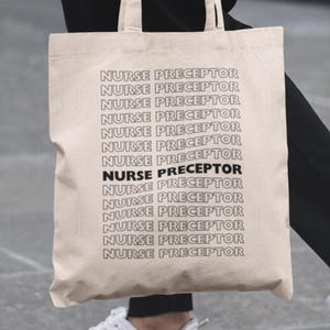 Nurse Preceptor Tote Bag Repeated Text Tote for NP Thank You Bag for Nurse Mentorship New Tote Gift for Nursing Preceptor Totebag RN Bag LPN