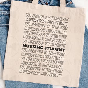 Nursing Student Tote Bag: Nurse Gift, Nursing School Study Totebag, BSN, Future RN Present