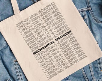 Mechanical Engineer Tote Bag: Engineer Gift, Physics STEM Appreciation Present, Mechanics Designer Totebag, Draftsman