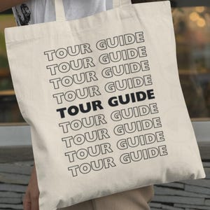 Tour Guide Tote Bag: Walking Tour Leader Carryall, Museum Docent Accessory, City Expert Gift