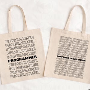 Computer Programmer Tote Bag: Gift for Developer, Coder, Software Engineer, Systems Analyst, Programming Enthusiast