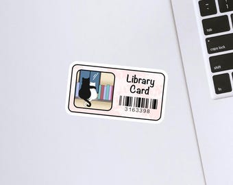 Library Card Sticker - Aesthetic Decorative Waterproof Vinyl Sticker - Durable, Long-Lasting, High Quality, Peel & Stick Bookish Sticker.