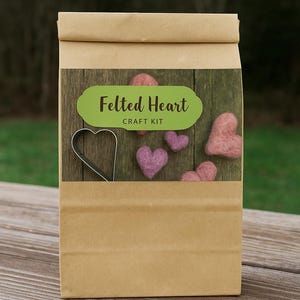 Felted Heart Kit - DIY Needle Felting Kit for Beginners and Craft Lovers