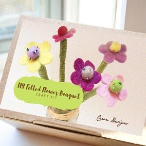 DIY Felt Flower Arrangement Kit – Craft a Colorful Yarn-Wrapped Bouquet