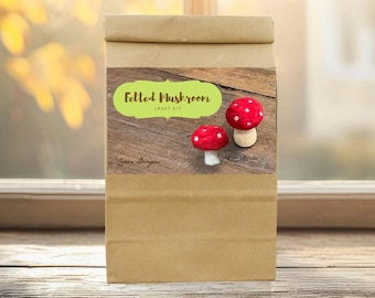 Needle Felting Mushroom Kit for Beginners | DIY Felted Mushroom Craft Kit | Wool Felting Kit | Cozy Woodland Craft | Handmade Gift Idea