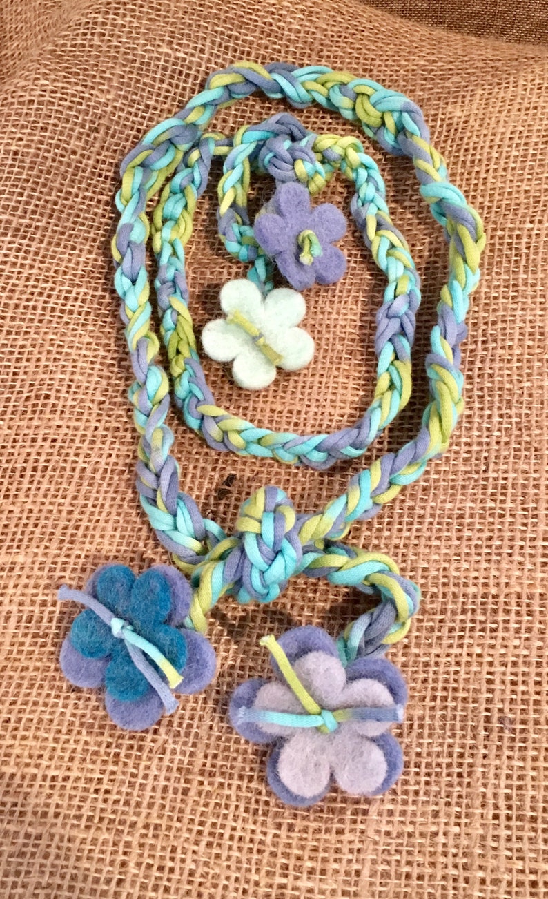 Wearable Art Kids Activity Kit Craft Kit Crochet Belt Kids Accessories Kids Crochet Necklace