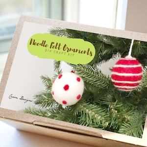 Two Needle Felted Ball Ornament Craft Kit – Create Whimsical Holiday Decorations or Everyday Charm