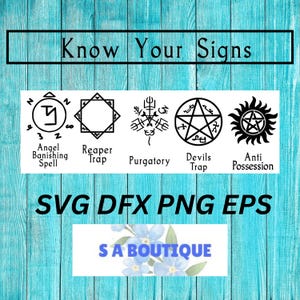 Know your signs svg, supernatural signs