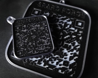 Qr tag mit eingebettetem nfc scan tag