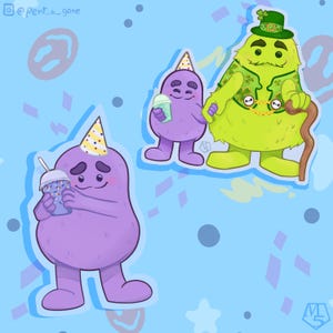 Grimace Birthday Shake Sticker