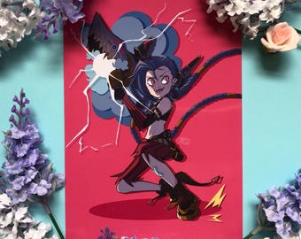 Arcane League of Legends Inspired Jinx Art Print