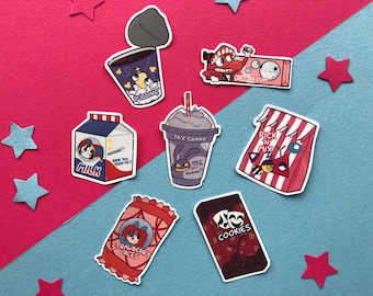 Amazing Digital Circus Inspired Cute Snack Stickers
