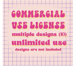 Commercial Use License for Small Businesses and Physical Products, Multiple (10) Design, Unlimited Use, Commercial Use License