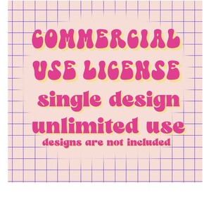 Kommerzielle Nutzungslizenz für kleine Unternehmen und physische Produkte, Single Design, unbegrenzte Verwendung