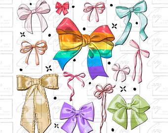 Coquette Bows PNG, Pride Bows, Sublimation Design (Digital Download)