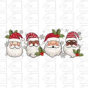 Santa Claus Png, Merry Christmas png, Art Diverse Santa, Xmas, Festive Santa, Winter Vibes Holidays, Instant Download Sublimation Design